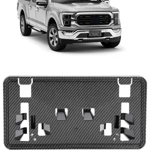 Front License Plate Frame Bracket Compatible with 2021-2023 Ford F150 F-150 License Plate Mounting Frame Carbon Fiber Color Plastic