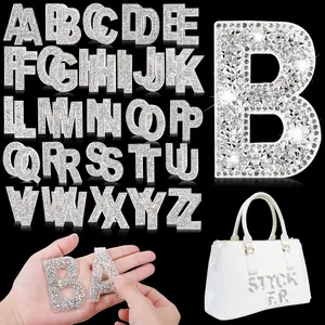 2 Pack Rhinestone Letter Hot Stamping Image Self Adhesive A-Z Glitter Stickers for DIY DIY Works Beauty & Personal Care
