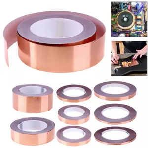 3Rolls Copper Foil Tapes 3mm-20mm with Conductive Adhesive for Guitar and EMI Shielding, Crafts, Electrical Repairs, Grounding