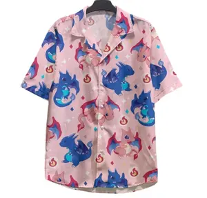 Mega Charizard Hawaiian Shirt, Japanese Anime Hawaiian Shirt