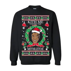 Funny Shirt-Tee-Hoodies,Mike Tyson Kith Me Under The Mithletoe Ugly Christmas Sweater | Funny Christmas Sweater | Holiday Sweater