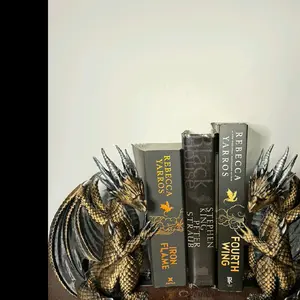 3D-Printed Dragon Bookends, Fantasy-Themed Bookshelf Decor