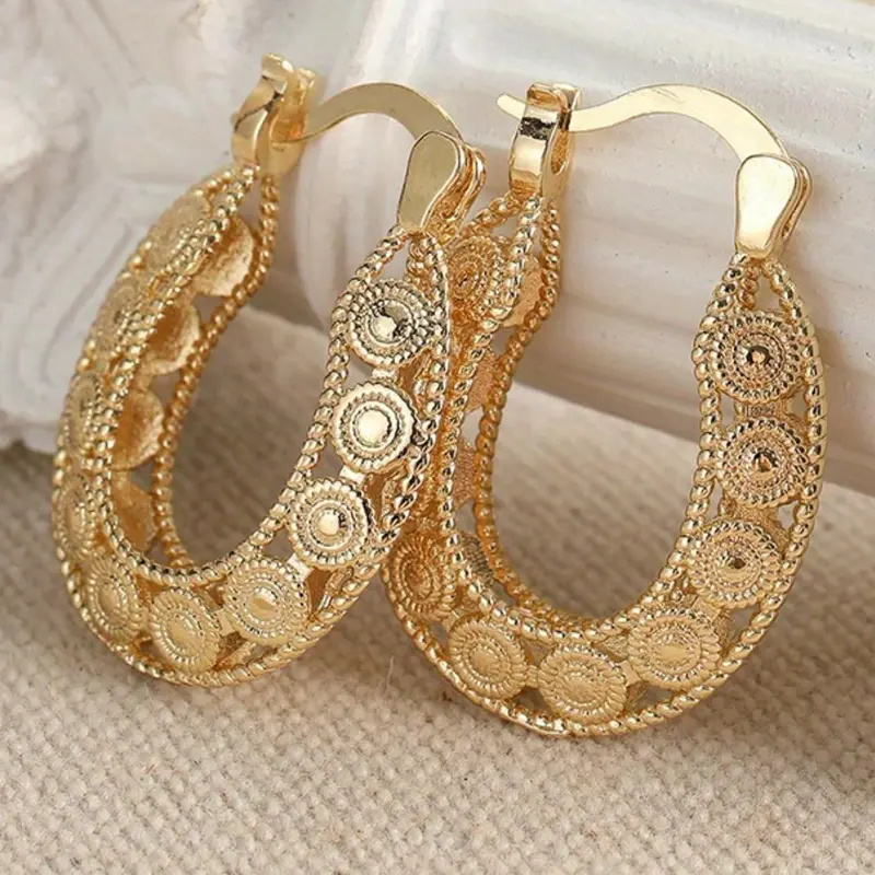 Women's Elegant Hollow Out Design Hoop Earrings, Fashion Jewelry for Party, Daily Clothing Decor, Fashion Chic Accessories, Trendy All-match & Exquisite Jewelry for Birthday Gift, Statement Earrings