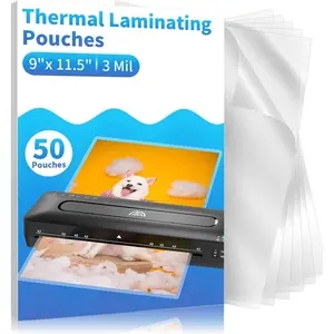 Clear Thermal Laminating Pouches 9 x 11.5 Inch 3 mil Thick 50 Pack Professional-Grade Lamination Sheets for Documents Photos & Crafts Fits 8.5 x 11 Letter Size Paper