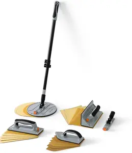 Wall Sanding Kit - 6 count Oxide Mesh Sandpaper(2pcs Each 80,120,240 Grit) with Extension Pole,for Corner Wall Cleaning and Polishing