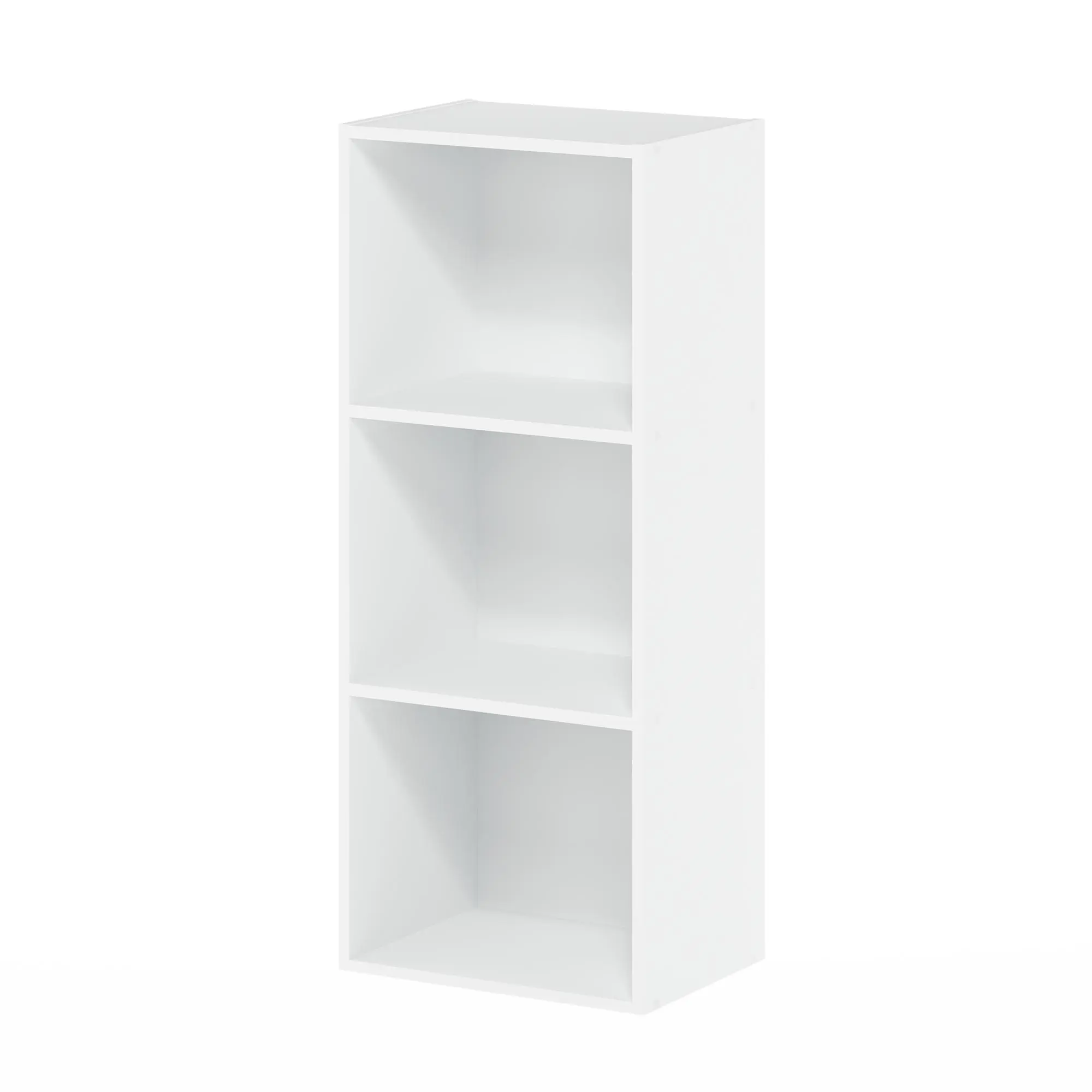 LUDER Compact 3-Cube Open Shelf Bookcase - Book Holder, Easy Assembly, Stylish Indoor Furniture, 9.3x12x31.5 in, for Living Room, Home Office Bookshelf Storage Three Tier Design