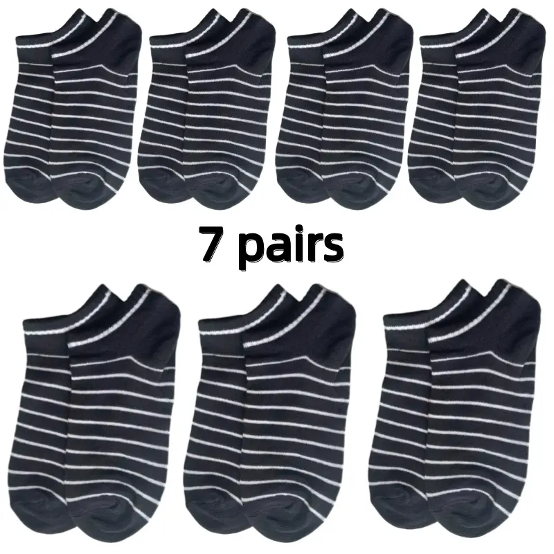 Striped black white - 7 pairs