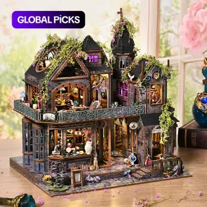 Magic Castle Book Nook Kit 3D DIY Wooden Puzzle, Handmade Bookshelf Dollhouse Model, Bookend Building Home Decor, Creative Craft Project, Miniature Furniture #TOP PICKS