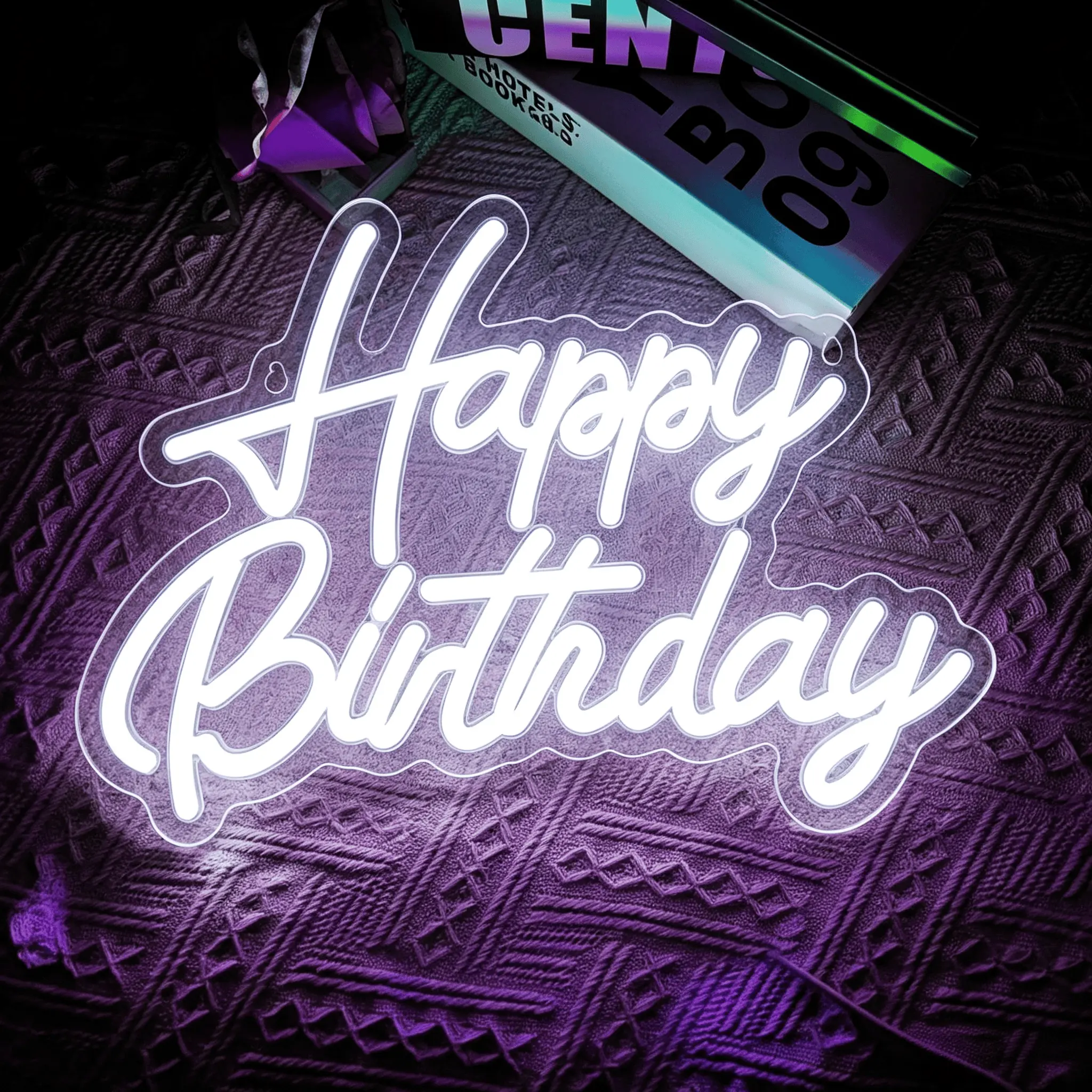 white happy birthday led sign（17inch）