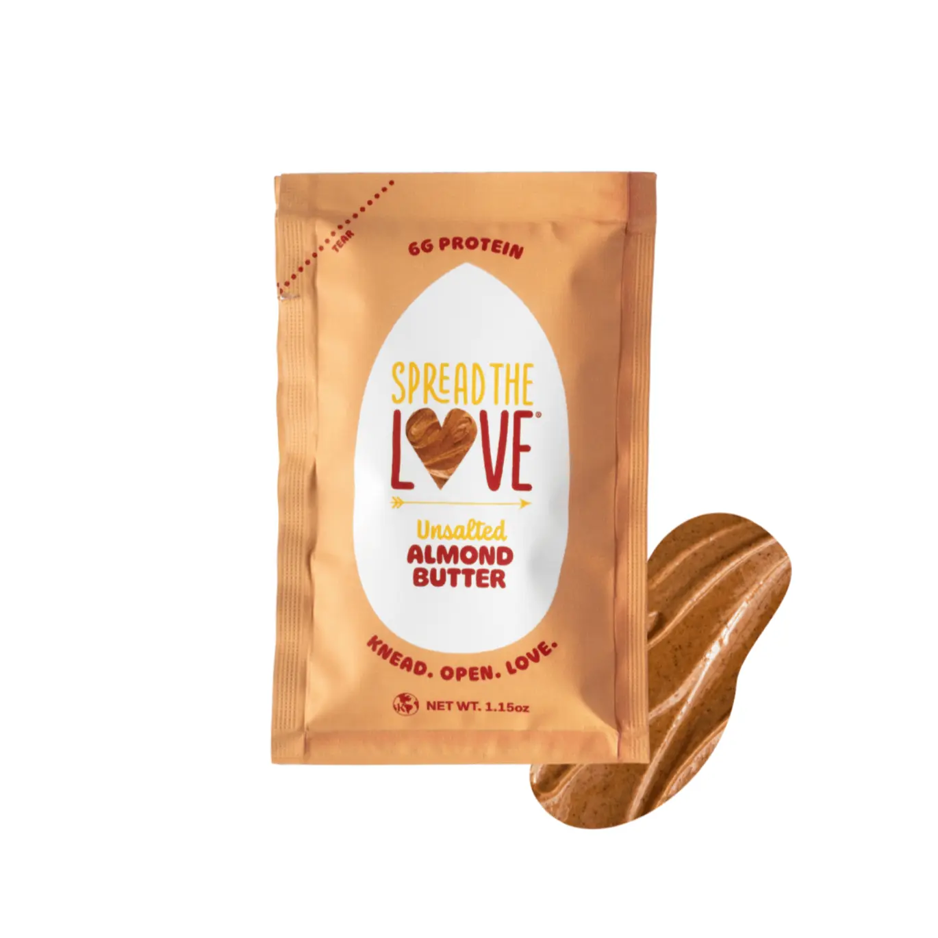 UNSALTED Almond Butter Single-Serve Packets (30-Pack) - 1.15 Ounce