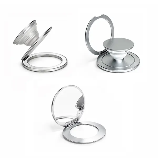 2026 New 2-in-1 Magnetic Air Cushion Phone Stand with Mirror, Foldable Stable Hands-Free Iphone-Compatible Phone Holder & Mount, Car-Mount Ready for iPhone 17 Pro Max/16/15 Plus/14 Pro/13 Mini/12 & Samsung Mobile Accessories