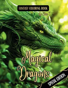 Fantasy Coloring Book Magical Dragons Special Edition: For Adults and Teens | Black Line and Grayscale Coloring Pages of Dragons