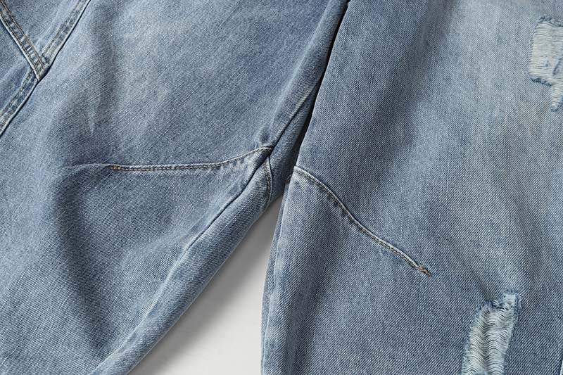 Noctra Distressed Washed Short Denim Culottes