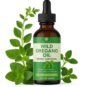 Oregano Oil Drops Liquid, Wild Oregano Oil, Immune Support, Digestive Health, Overall Health, Non-GMO, Gluten Free, 2 Fl Oz