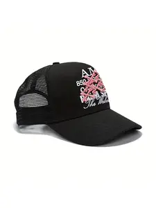 Trucker Trendy Hats, High Street Hip Hop Letter Baseball Cap, Casual Outdoor Mesh Adjustable Dad Hat for Men Women, Embroidered Trucker Hat, All Seasons
