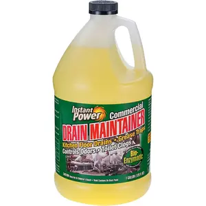 Instant Power Commercial Drain Maintainer - Liquid Enzyme Clog Remover, Cleans and Deodorizes, Reduces Drain Blockages, 1 Gal
