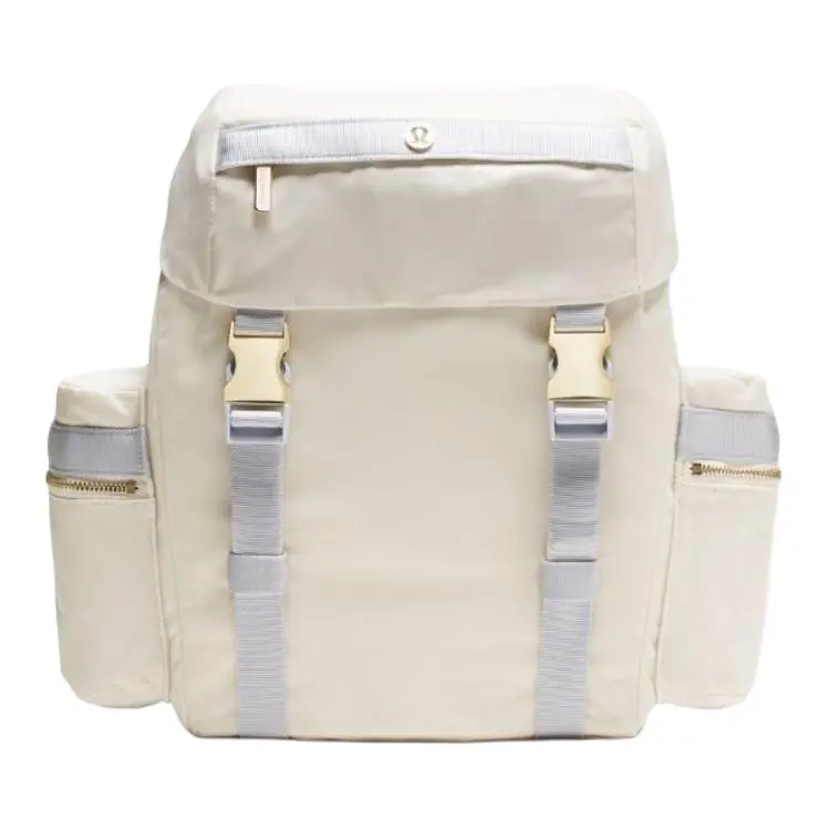 Lululemon Wunderlust 14L Casual Lightweight Nylon Backpack, Water-Resistant Bookbag for Men and Women, Ivory and Starch Blue, Casual Lightweight Backpack