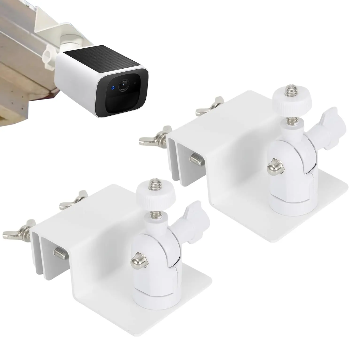 2-Pack Gutter Mount Compatible with eufy Security SoloCam S220/C210, eufyCam 2C/2C Pro, 3/S330, 2/2 Pro, 3C/S300, 360° Adjustable Weatherproof Mounting Bracket for Eufy Security Camera
