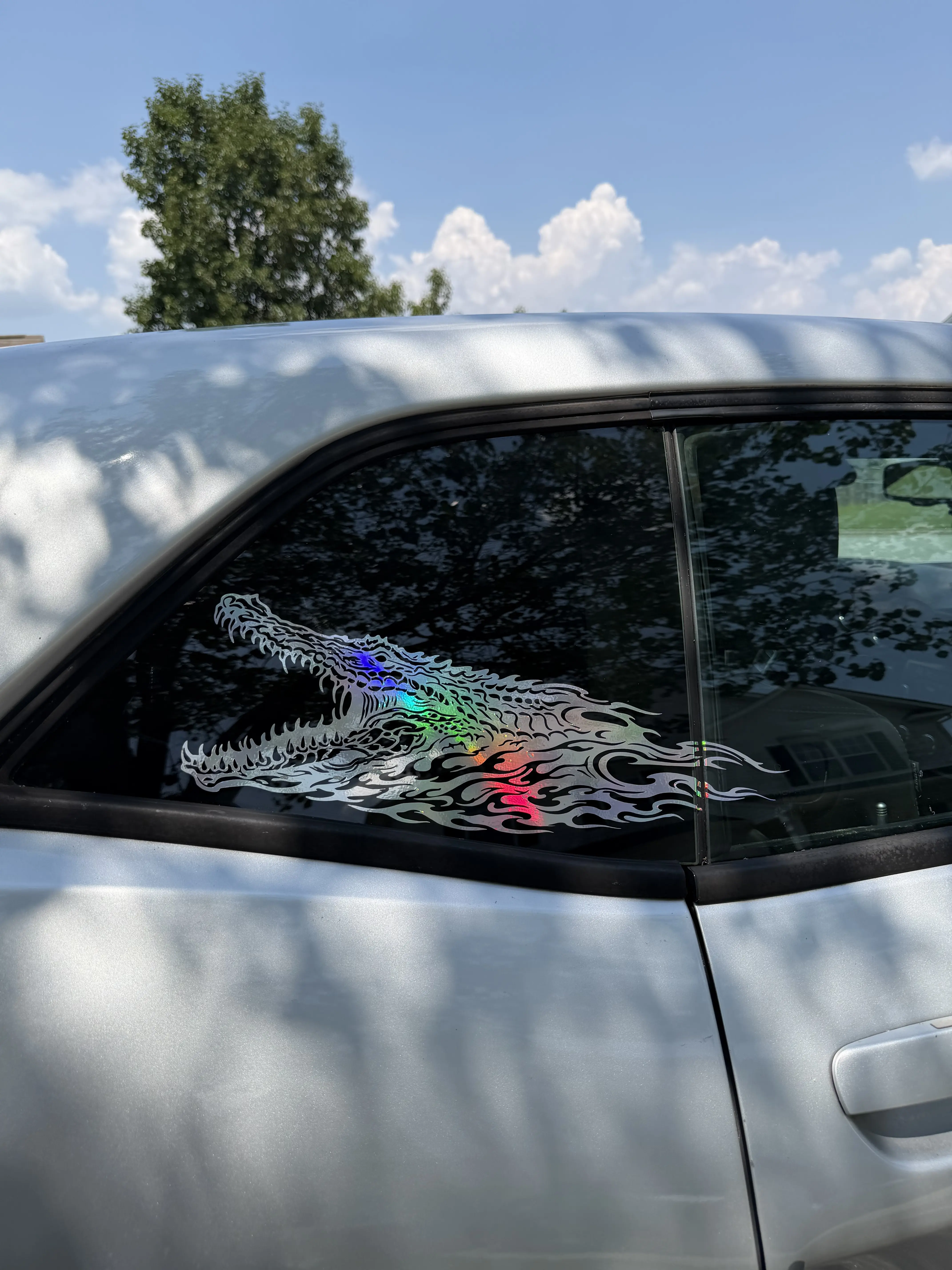 Flaming Crocodile Decal Sticker - 16 Inches Wide - Car Exterior - Outdoor Vinyl - Available in 4 Sizes
