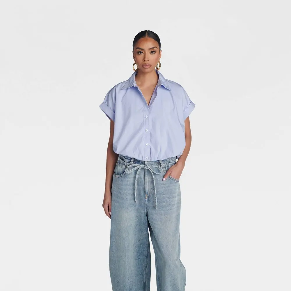 KBB by KAHLANA Women's 'The Cropped Bubble Shirt'