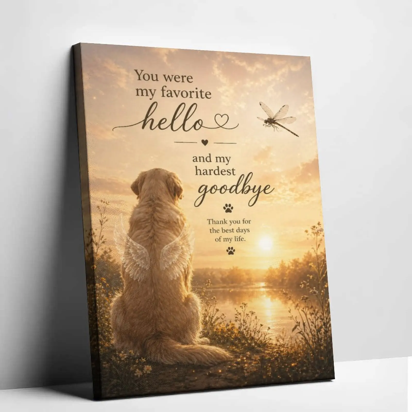Pet Memorial Canvas Wall Art Rainbow Bridge Dog Cat Remembrance Gift Loss of Pet Sympathy Canvas Print Personalized Style Pet Loss Gift Home Decor