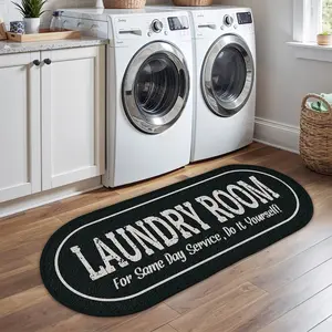 1PC-Modern Laundry Room Floor Mat, Soft Non-Slip Channel Mat, Entryway Rug Kitchen Floor Mat Carpet, Machine Washable Runner Rug, Dustproof Letter Carpet, Home Decoration Autumn Winter Bedroom Decoration Autumn Winter Bedroom Decoration