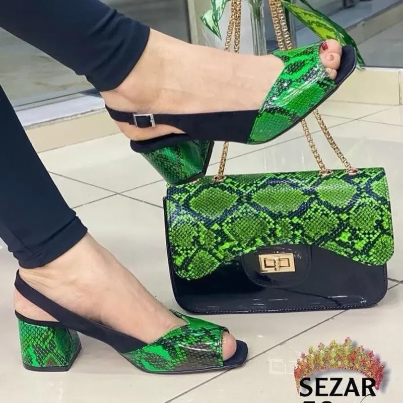 CLEARANCE SALES! Lady’s Party High Heels Shoes & Bag Set, Beautiful Design Fashion Summer Sandals,  Wedding Ladies Shoes and Bag Set  Comfort Footwear Elegant Ankle Strap Wedge Heeled Stylish