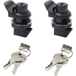 2Pcs Push Button Lock Glove Box Latch Replacement, Glove Compartment Latch Golf Cart Lock Accessories for Truck Tool Box Marine Use, Press The Switch
