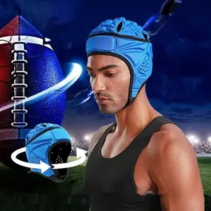 Rugby Head Helmet Goalkeeper Anti-Collision Sports Hat EVA Baseball and Soccer Training Protective Gear Helmet 360-degree Protection