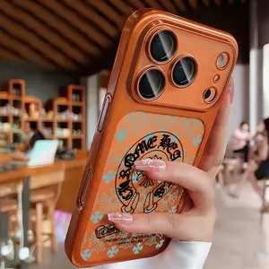 Mint Green Chrome Hearts Pattern Phone Case for iPhone 17 AIR 17 PRO 16 PRO15 PRO MAX 14 PLUS 13 PRO 12 11 PRO XS MAX X XR Plus  Shockproof Protective Cover Full Protection Anti-DropSolid color large-pore