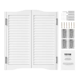 VEVOR Double Saloon Doors, 32Wx 36 H Arched Top Interior Swinging Cafe Doors, Premium Pine Wood, with Hinges Hardware Kit, Easy to Install, for Hallway Kitchen Bar Pub Entrance, White