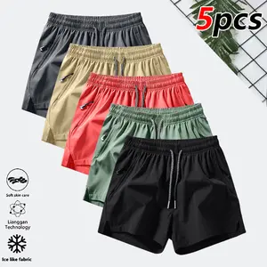 Men’s Ultra-Lightweight Quick-Dry Plus-Size Sports Shorts — Fashionable casual running and fitness gear made from quick-dry, lightweight, breathable fabric; reinforced zippered pockets; drawstring waist; lightweight and comfortable—ideal for outdoor sport