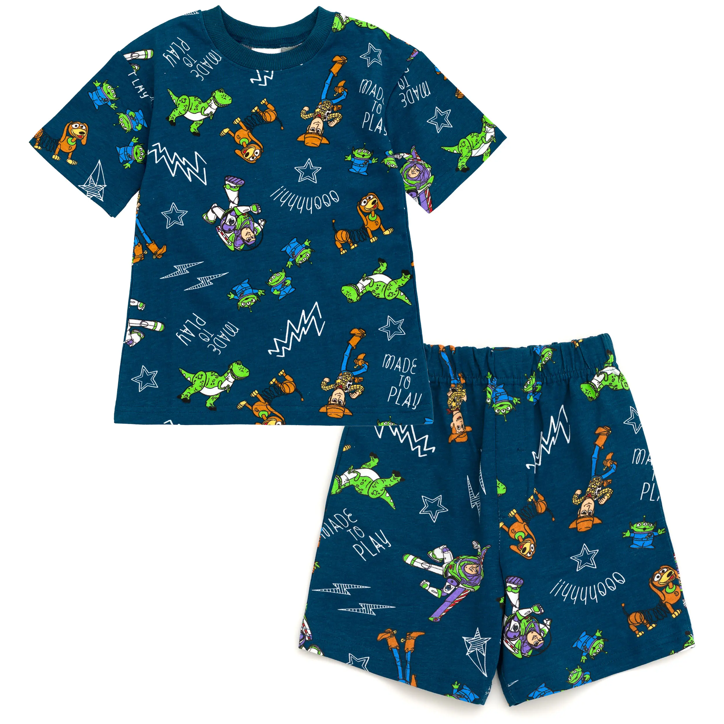 Disney Boys' Ultra-soft Matching Sets, 2-Piece French Terry Character Tee & Shorts with Elastic Waist, Active Wear or Cozy Pajamas, Easy Pull-On, Casual Play, 100% Cotton, Yes, Athletic