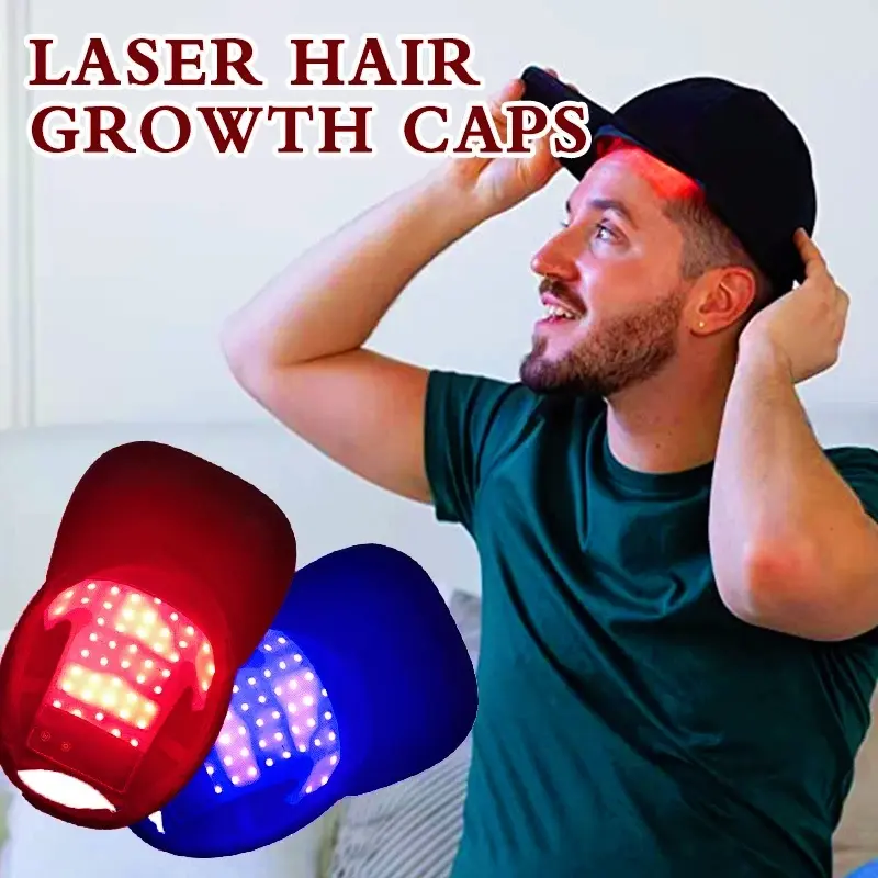 Rechargeable LED Relaxing Hat with Hair Care Function, Vibration Brim Cap, Head Massager Travel Essential USB Rechargeable Battery Included, USB Rechargeable Massagers