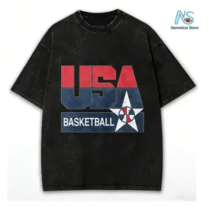 Winter outfits Men's Cotton Casual Summer USA Basketball Vintage T-shirt Regular Fit Retro Graphic Tee Short Sleeve Top Lightweight Unisex Streetwear For Daily Wear Soft Breathable Sporty Aesthetic