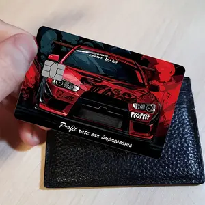 Fiery Red Sports Car Pattern Stickers for Bank Cards, Credit Cards, Debit Cards, Transit Cards, Room Key Cards, and Skin Stickers