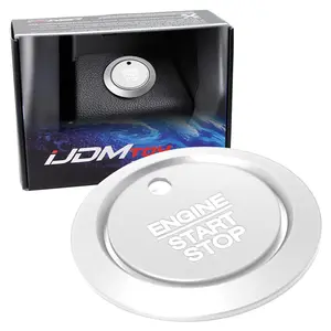 iJDMTOY Sports Silver Aluminum Keyless Engine Push Start Button w/Surrounding Ring Trim For Ford F-150 Raptor Explorer Fusion Expedition Edge Taurus, etc