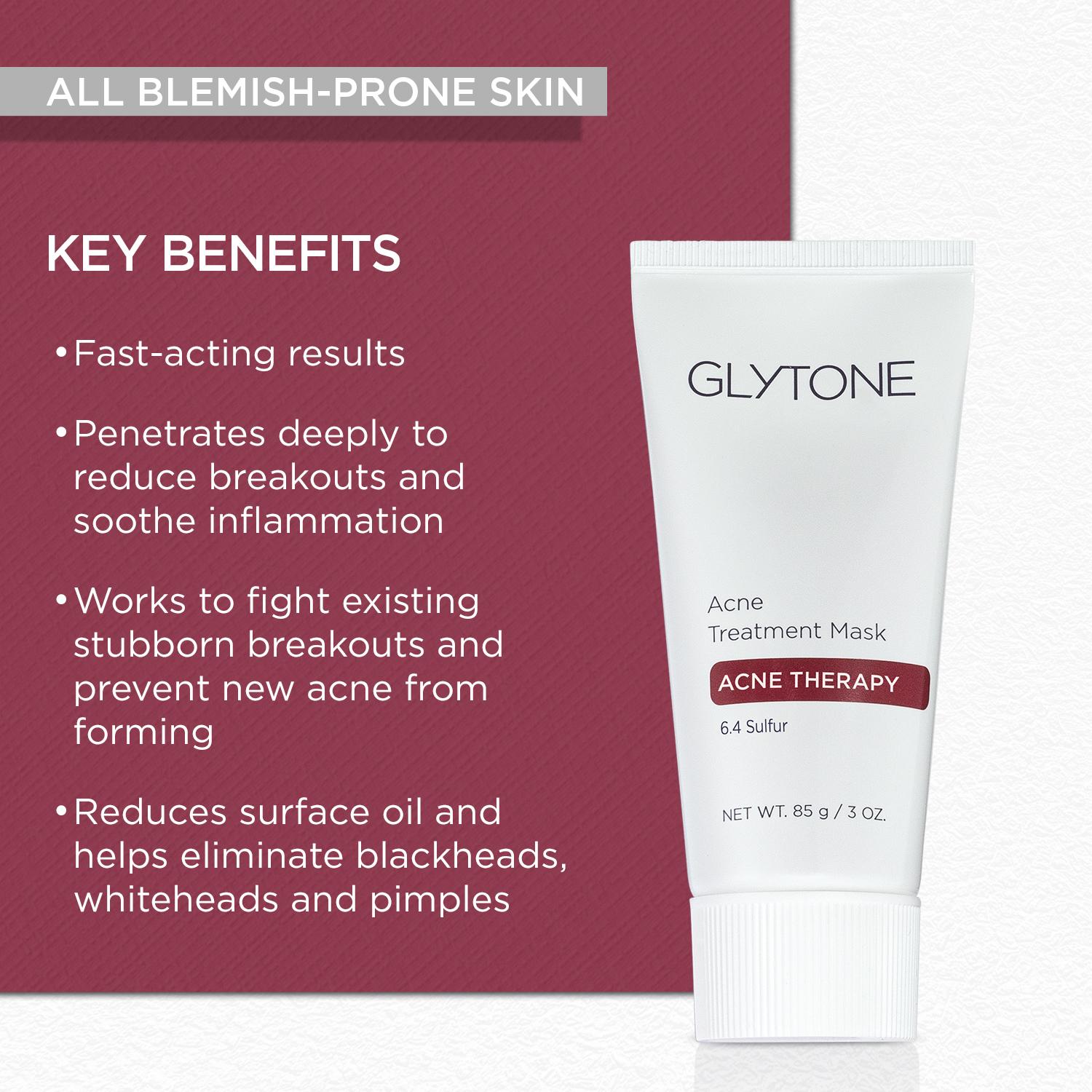 Glytone Acne Treatment Mask with Tea Tree Oil, Deep Cleansing Bentonite Clay & Charcoal Mask for Clarifying Acne Control - Skin Repair, Skincare