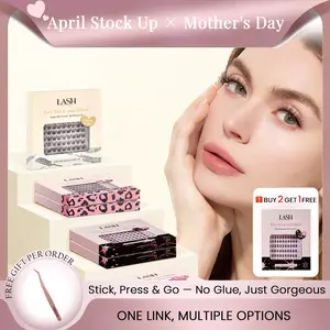 Lashterally Self-Adhesive Lash Clusters Kit | No Glue Needed, Easy Press-On & Removal, Salon-Quality Results, Individual Lash Clusters, 24+ Hour Hold, Beginner Friendly, 10mm/12mm/14mm, 72/90/110/120 Pc