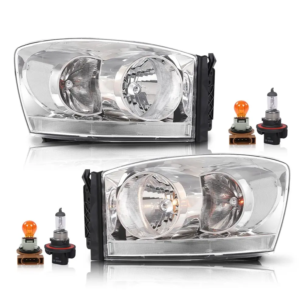 G-PLUS Truck Headlight Assemblies & Components, Left & Right Black Aftermarket Headlights for 2006-2008 Dodge Ram 1500/2006-2009 Ram 2500 3500, Car Lighting for Car Exterior Upgrade