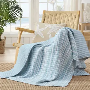 Boracay Stripe Muslin Quilted Throw Boracay Stripe Muslin Quilted Throw