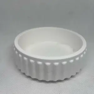 Ceramic Lamp Melt Dish | Ribbed Decor Bowl for Candle & Fragrance Warmers Scent