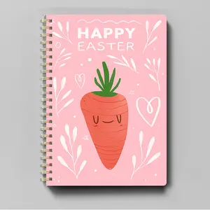 1 pc Easter Cute Carrot Spiral Notebook, A5 inch , Mixed Color Paper, Suitable for School and Office, Perfect Gift for Friends and Colleagues, Study Notes, Fun Stationery, Art Design, Sturdy Notebook