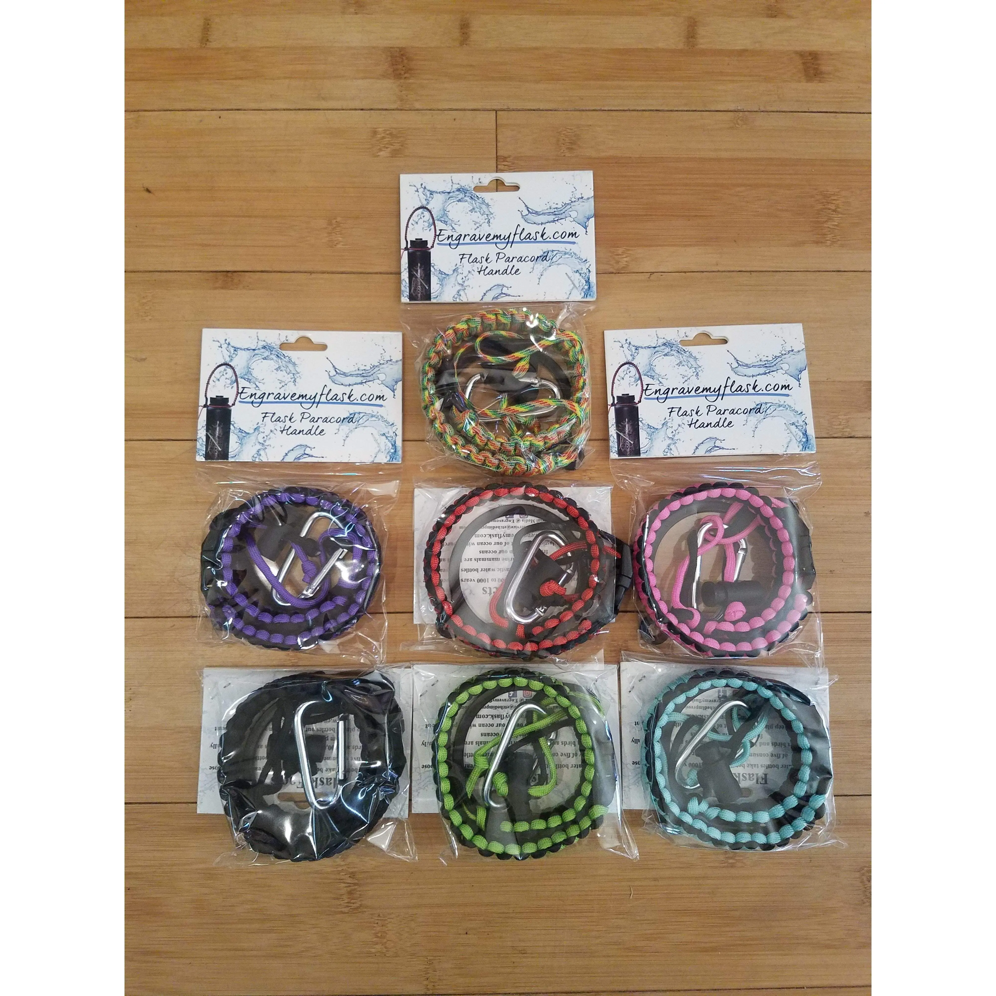 Paracord Handle with Carabiner for Water Bottles Paracord Handle with Carabiner for Water Bottles