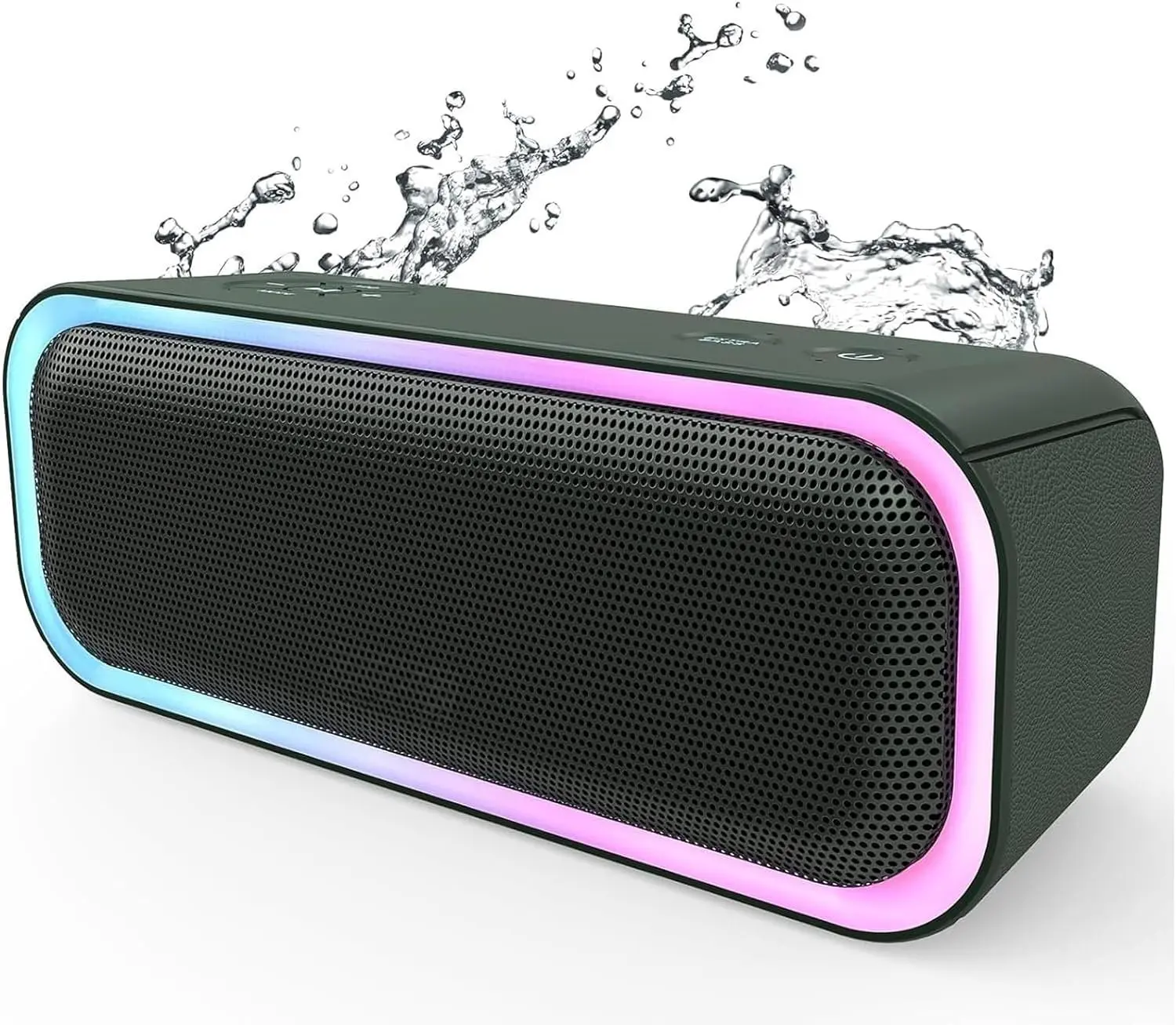 SoundBox Pro  Speaker with 20W Stereo Sound,  Extra Bass, IPX6 , TWS Pairing, Multi-Colors Lights, 20H Playtime, Portable for Outdoor-Cypress Green