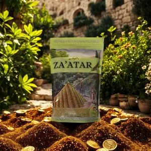 Al Jabal Premium Authentic Za'atar Baladi - Hand-Harvested Palestinian Spice Mix with Wild Thyme Sumac Sesame Seeds & Salt Flavor Traditional