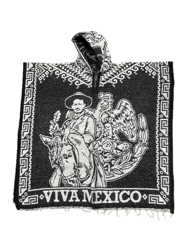 Unisex "VIVA MEXICO" Poncho/Gaban with Hoodie / Gorro