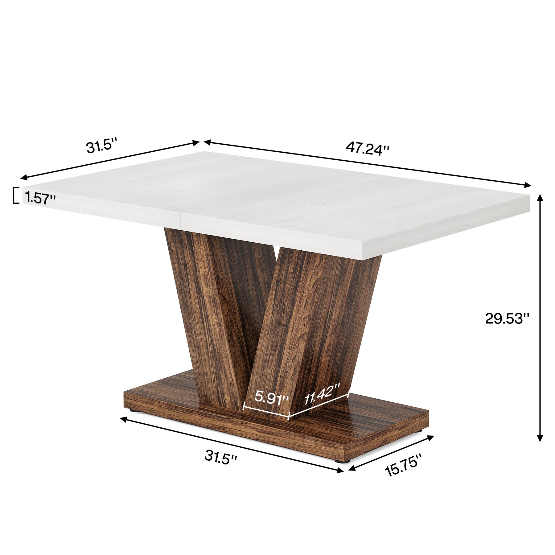 Tribesigns 47 In. Rectangular Dining Table for 4-6 People, Modern Kitchen Table for Dining Room, Kitchen, Living Room