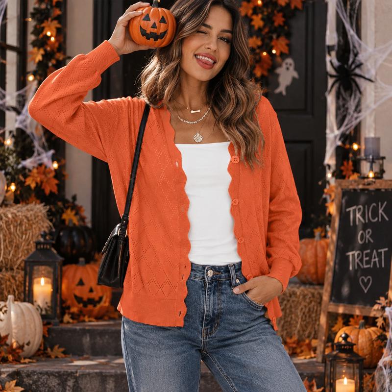 VIISHOW Women's Button Down Cardigan Lightweight Knit Sweater V-Neck,Long Sleeve & Short Sleeve,Open Front,Casual,Travel,Fall Winter,Ladies Trendy Shrug,Thin Dress Cardigan Everyday
