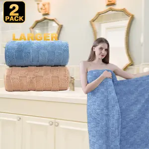 2 Piece Ultra-Thick Bath Towel Set, Luxury Quick-Dry and Plush, Absorbent Thickened Towels, High Absorbency and Breathable Bathroom Towels, Multi-Purpose for Yoga and Fitness